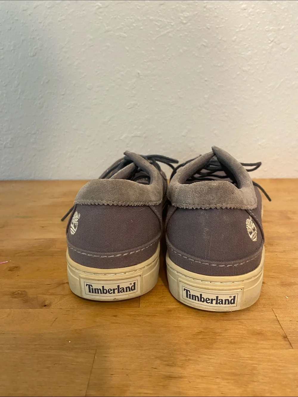 Timberland Earthkeepers Gray Canvas Boat Shoes Size 8.5